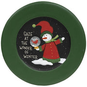 Snowman with Snowglobe Wooden Plate  (2 Count Assortment)