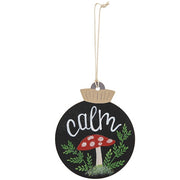Peace - Calm - Hope Wooden Mushroom Bulb Ornament  (3 Count Assortment)