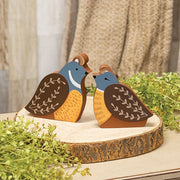 Chunky Wooden Quail Sitters (Set of 2)