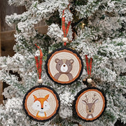 Woodland Friend Portrait Tree Trunk Ornament  (3 Count Assortment)