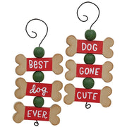 Best Dog Ever Dog Bone Trio Ornament  (2 Count Assortment)