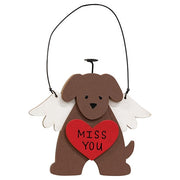 Angel Pup Wooden Ornament  (4 Count Assortment)