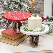 Glass Jar with Christmas Wood Topper  (2 Count Assortment)