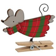 Wooden Flying Angel Mouse Clip Ornament  (3 Count Assortment)
