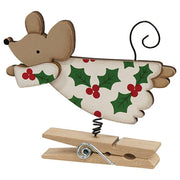 Wooden Flying Angel Mouse Clip Ornament  (3 Count Assortment)