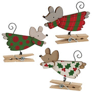 Wooden Flying Angel Mouse Clip Ornament  (3 Count Assortment)