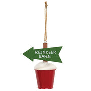 North Pole Arrow in Snowy Bucket Ornament  (3 Count Assortment)