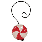 Wood & Glass Marble Peppermint Ornaments (Set of 6)