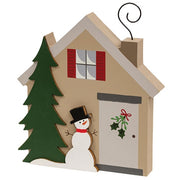 Snowman & Pine Tree Chunky Winter House Sitter