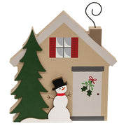 Snowman & Pine Tree Chunky Winter House Sitter