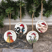 Christmas Farm Animal Ornament  (4 Count Assortment)