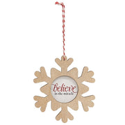 Merry Everything Wooden Snowflake Ornament  (3 Count Assortment)