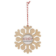 Merry Everything Wooden Snowflake Ornament  (3 Count Assortment)