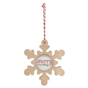 Merry Everything Wooden Snowflake Ornament  (3 Count Assortment)