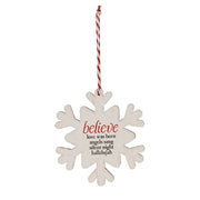 Believe - Joy - Love Snowflake Ornament  (3 Count Assortment)