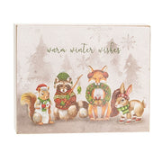 Warm Winter Wishes Frosty Woodland Friends Box Sign