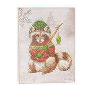 Warm Winter Woodland Fox or Raccoon Box Sign  (2 Count Assortment)