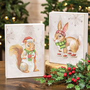 Warm Winter Woodland Bunny or Squirrel Box Sign  (2 Count Assortment)