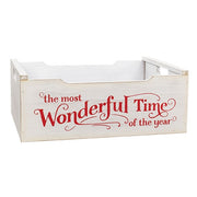 Most Wonderful Time of the Year Wooden Crates with Handles  (Set of 3)