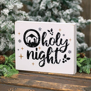 O Holy Night Nativity Silhouette Box Sign