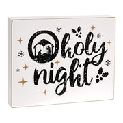 O Holy Night Nativity Silhouette Box Sign
