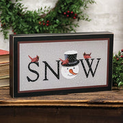 SNOW Cardinals and Friend Box Sign