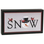 SNOW Cardinals and Friend Box Sign