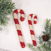 Carved Look Resin Antiqued Candy Canes - 5.75" & 4.5"H (Set of 2)