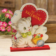 Be My Valentine Vintage Kitten on Base