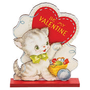 Be My Valentine Vintage Kitten on Base
