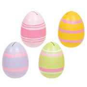Painted Wooden Easter Egg Name Card Holders - 2.5"H (Set of 4)