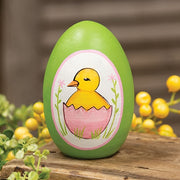 Hand Painted Hatching Chick Wooden Easter Egg