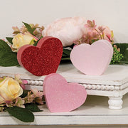 Chunky Glittered Heart Name Card Holders (Set of 3)