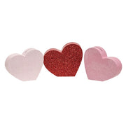 Chunky Glittered Heart Name Card Holders (Set of 3)