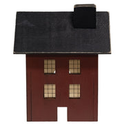 Primitive Wooden Red Saltbox Sitter - 7"H