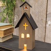 Primitive Wooden Church Sitter - 10.75"H