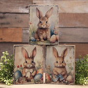 Vintage Easter Bunny Block  (3 Count Assortment)