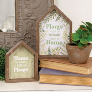 Plant House Shaped Box Signs (Set of 2)