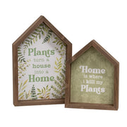 Plant House Shaped Box Signs (Set of 2)