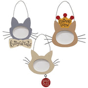 Cat Shape Frame Ornament  (3 Count Assortment)
