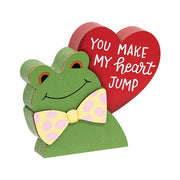 Hoppy Valentine's Day Wooden Frog Sitter  (2 Count Assortment)