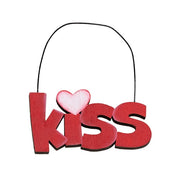 Cupid - Hugs - Kiss Cutout Word Ornaments (Set of 3)