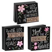 Hope Grace Strength Floral Trinket Box  (3 Count Assortment)