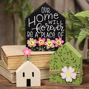 A Place of Love Wooden Floral House Sitters (Set of 3)