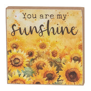 You Are My Sunshine Watercolor Sunflower Block  (3 Count Assortment)