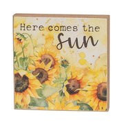 You Are My Sunshine Watercolor Sunflower Block  (3 Count Assortment)