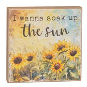 You Are My Sunshine Watercolor Sunflower Block  (3 Count Assortment)