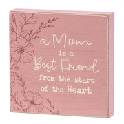 Wildflower Friend - Mom - Sister 4" Square Block  (3 Count Assortment)