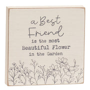Wildflower Friend - Mom - Sister 4" Square Block  (3 Count Assortment)