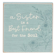 Wildflower Friend - Mom - Sister 4" Square Block  (3 Count Assortment)